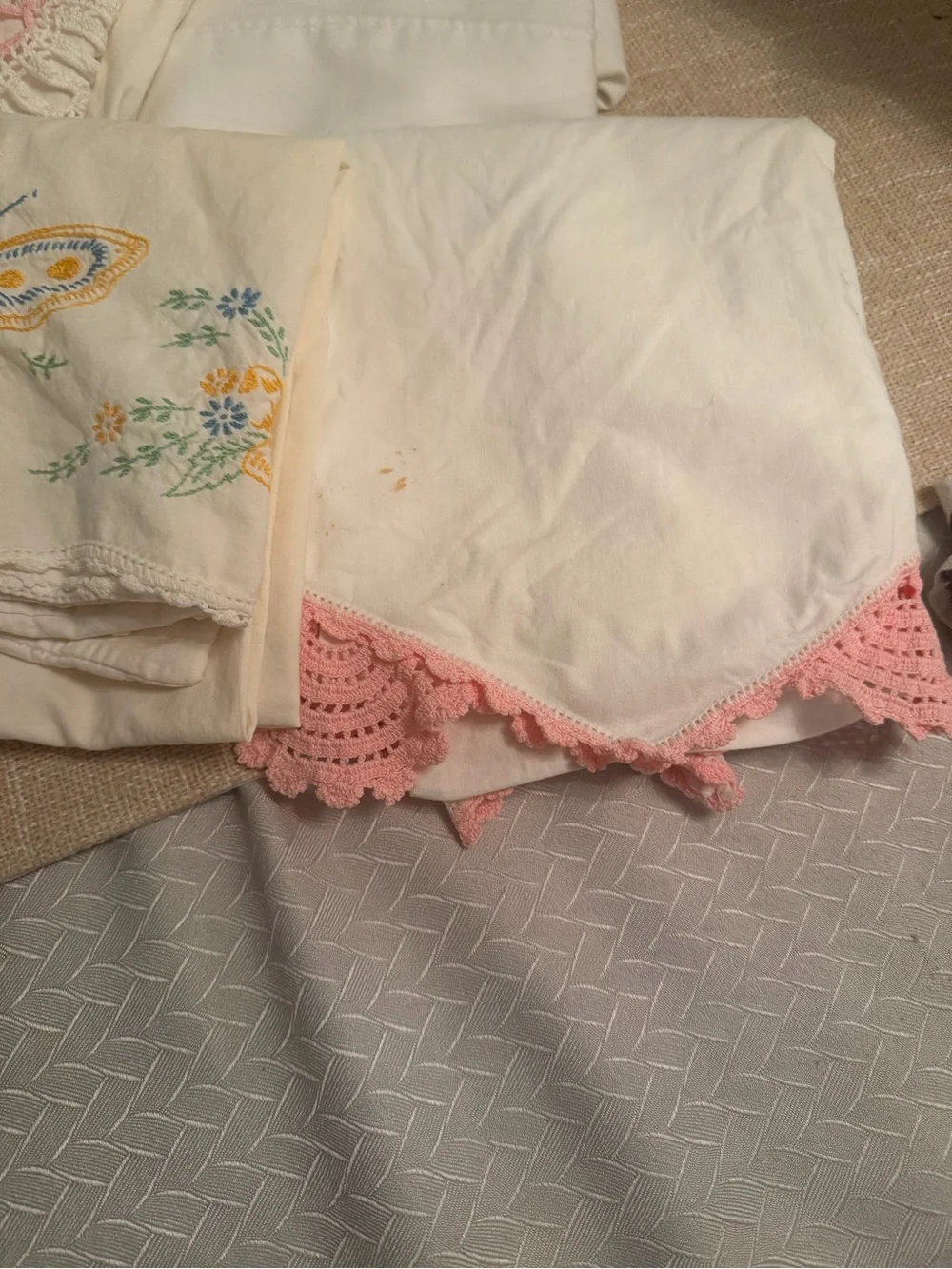 Vintage embroidered pillow